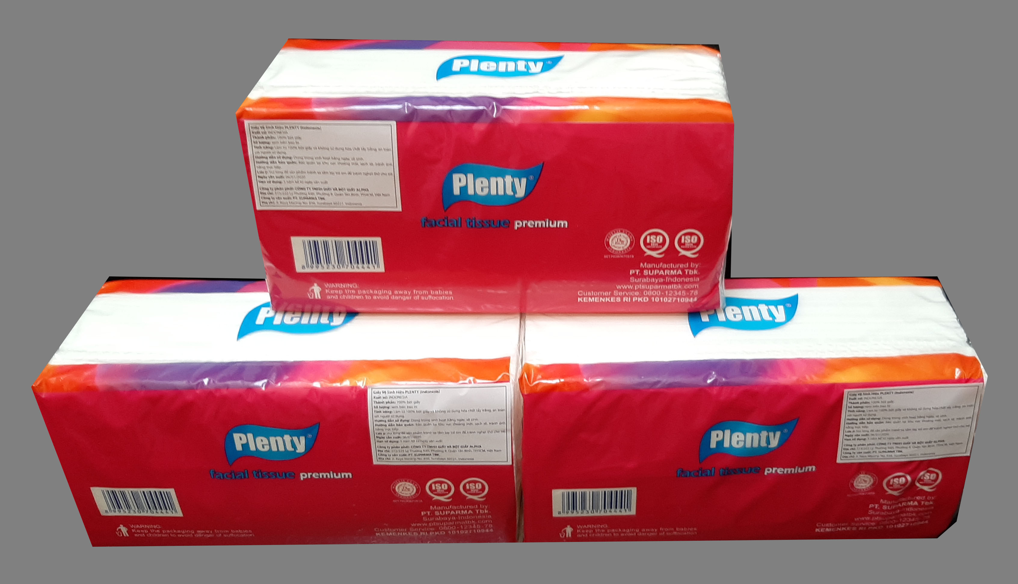 Combo 3 gói Khăn Giấy Cao Cấp PLENTY 2 Lớp 200 Tờ/gói