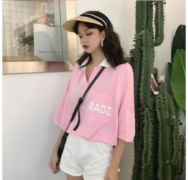 Áo polo nữ, áo kiểu, áo nữ, áo uzzlang, áo uniex from rộng, áo uniex nữ