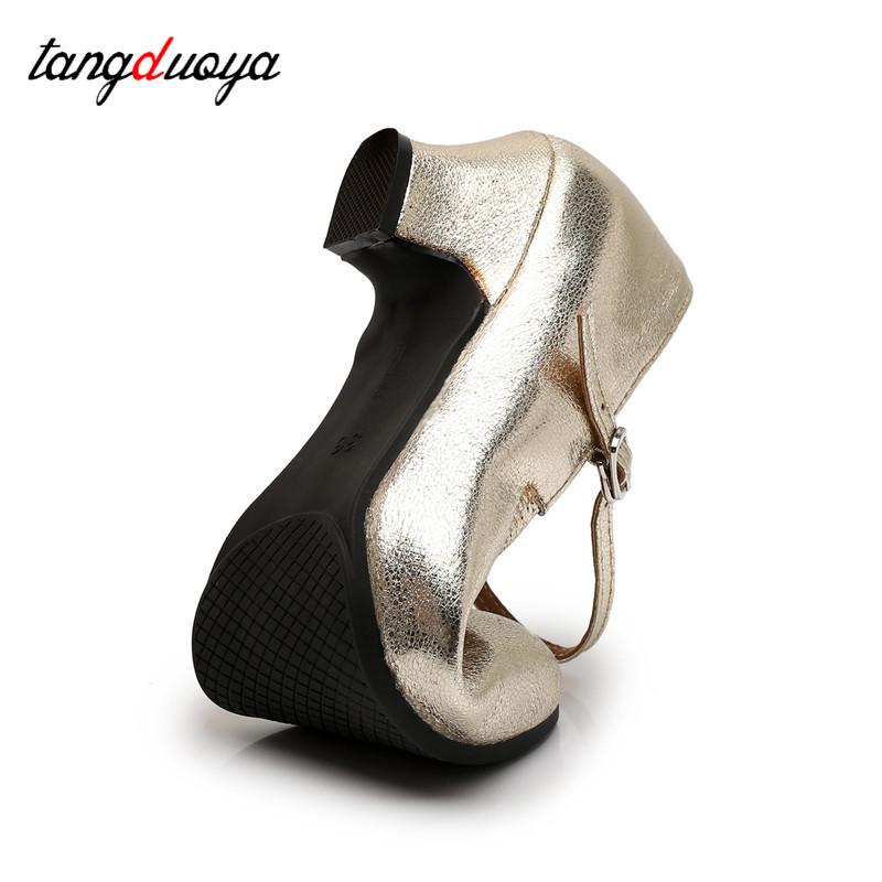 Giày khiêu vũ phòng khiêu vũ tiêu chuẩn cho phụ nữ giày cao gót giày cao gót cho phụ nữ 3/5cm nữ Tango Giày phụ nữ đóng ngón chân Latin nhảy múa Latin Color: 3cm outdoor gold Shoe Size: 38