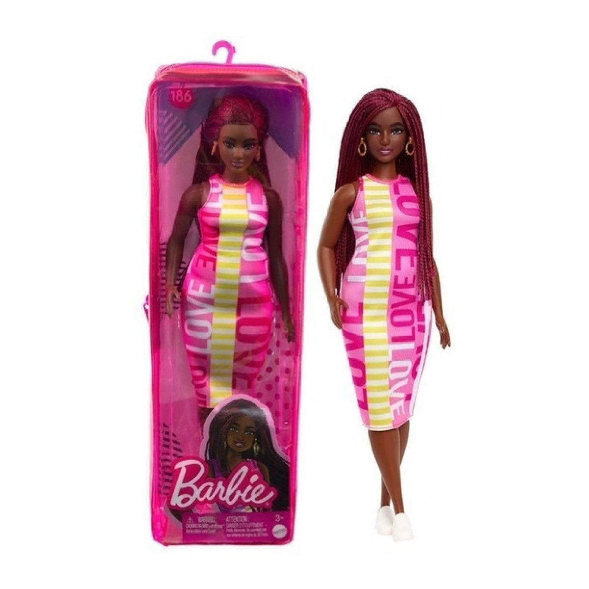 Đồ Chơi Búp Bê Thời Trang Barbie - Curvy, Love Dress, Crimson Braids HBV18/FBR37