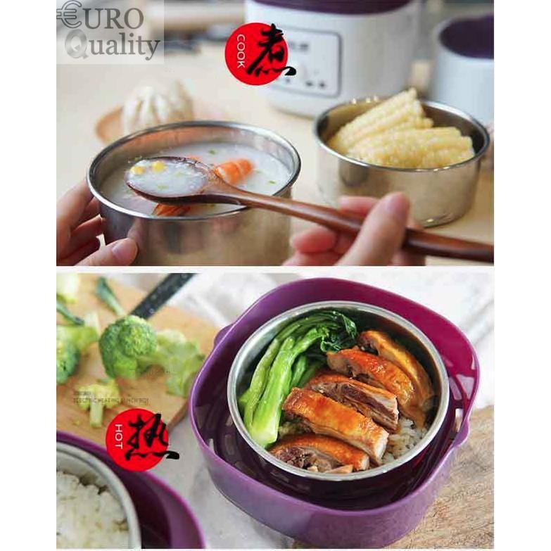 Hộp cơm điện hâm nóng và hỗ trợ nấu thức ăn 3 tầng