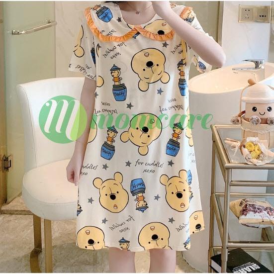 Váy ngủ bầu và sau sinh cho con bú ti SLEEPY - Đồ đầm mặc nhà Cotton cho mẹ thời trang mùa hè Đẹp Giá Rẻ Bigsize 2023