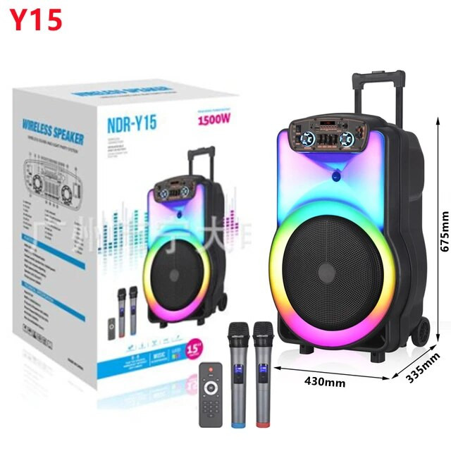 Loa kéo NDR Y-15 Bass 40 kèm 2 micro không dây.