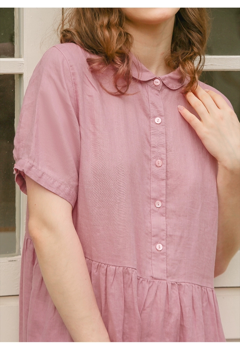 Đầm váy babydoll thiết kế dáng suông cổ sơ mi chất liệu thoáng mát. sang trọng, lịch sự mẫu mới