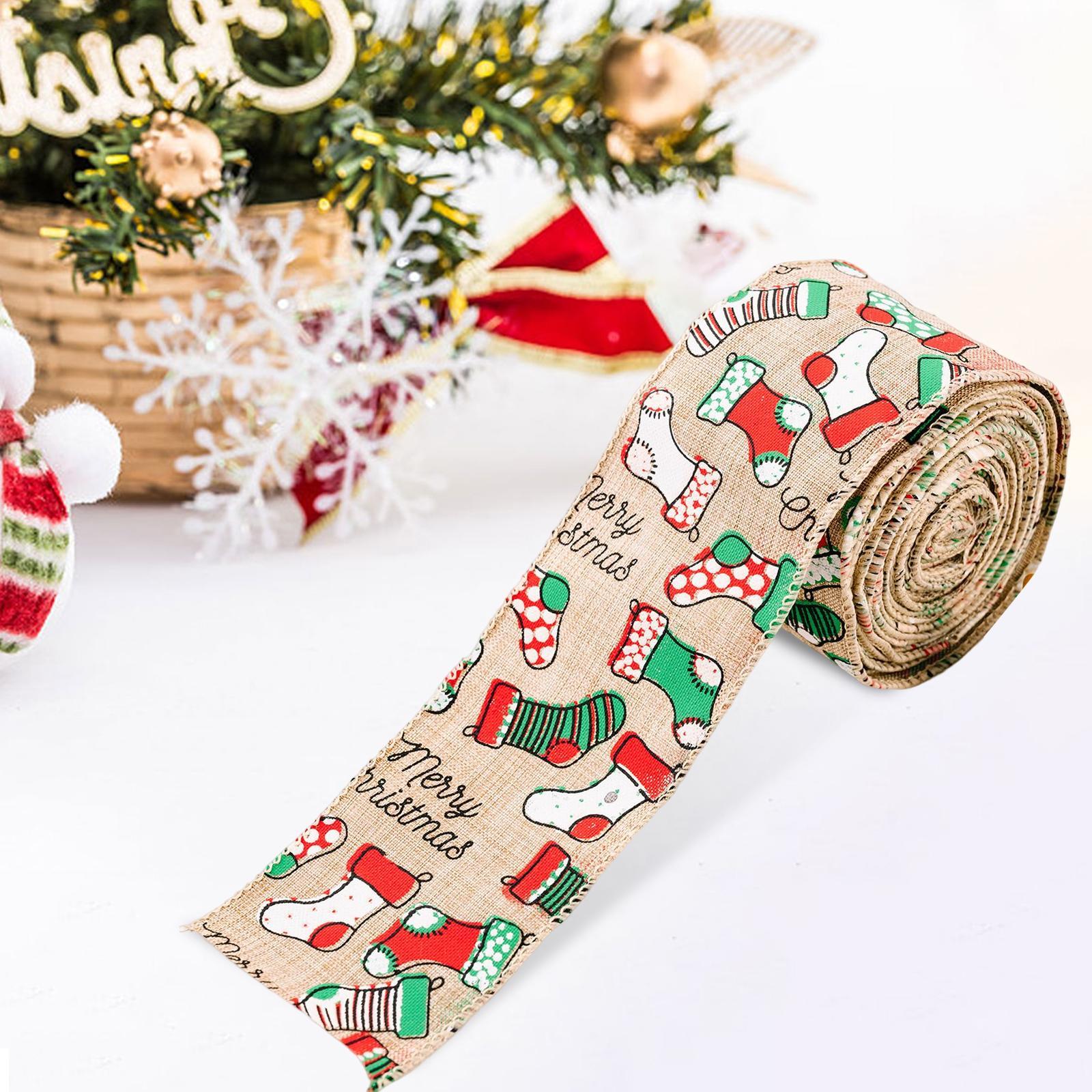 197x2.4inch Christmas Ribbons Gift Wrapping Ribbon Decoration Decorating