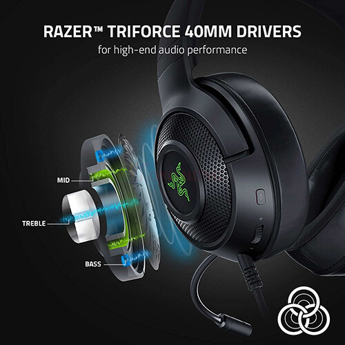 Tai nghe chụp tai có dây Gaming Razer Kraken V3 X Wired USB RZ04-03750100-R3M1 - Hàng chính hãng