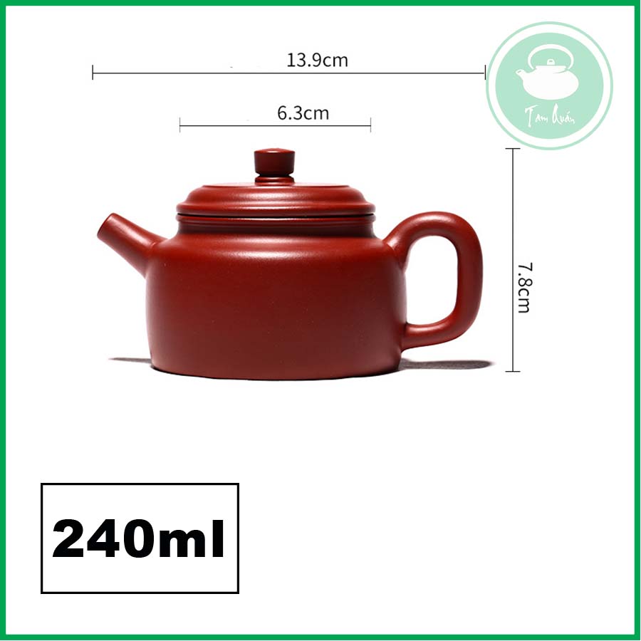 Ấm tử sa đức chung Nghi Hưng đại hồng bào 240ml