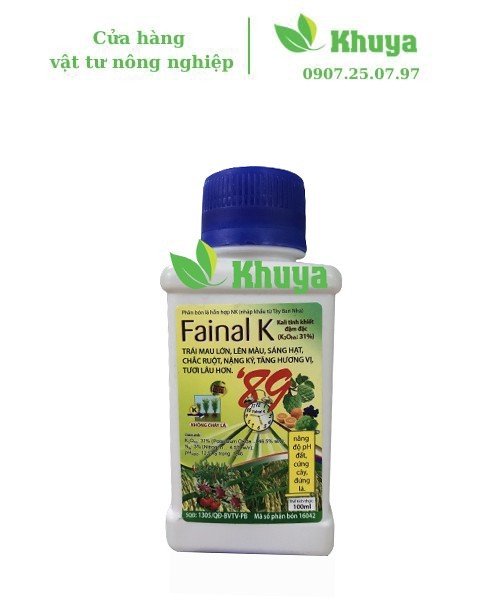 Phân bón hỗn hợp NK Fainal K 100ml Lớn trái nhanh - Nặng ký - Tươi lâu