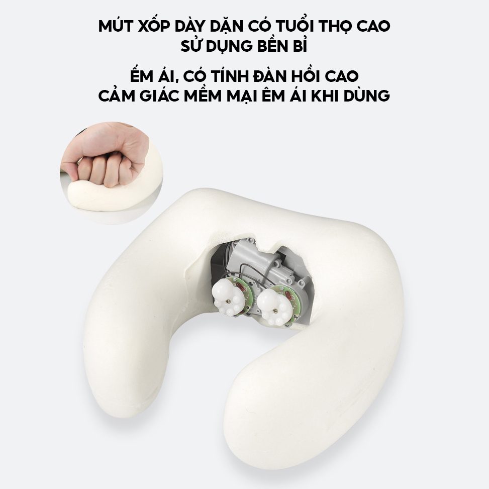 Gối Massage Chữ U Bo Quanh Cổ Có Nhiều Chế Độ Mát Xa Có Thể Toả Nhiệt Xoa Dịu Cơn Mỏi Gáy