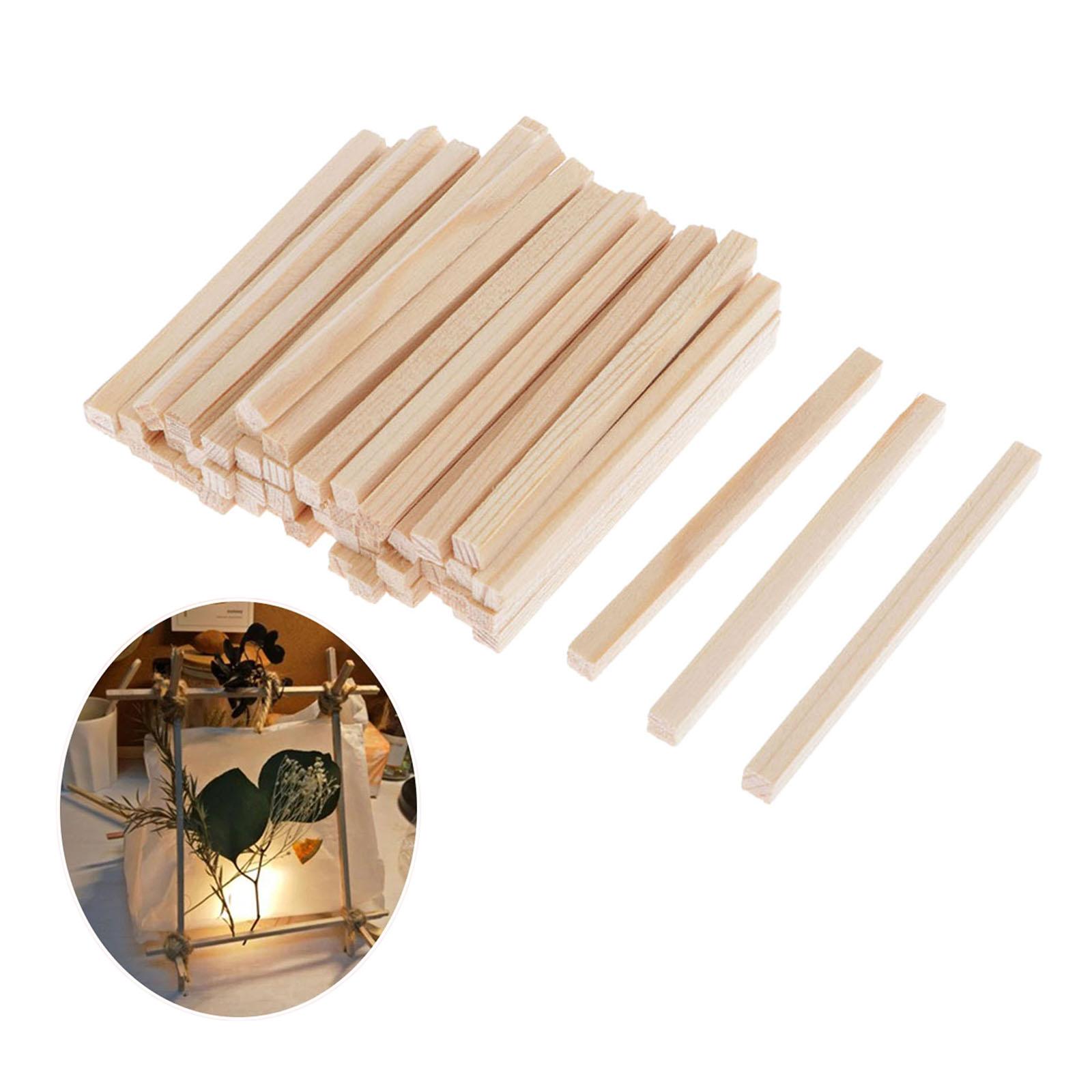 100pcs Unfinished Wooden Wooden Sticks Rod DIY House Airplane Modeling
