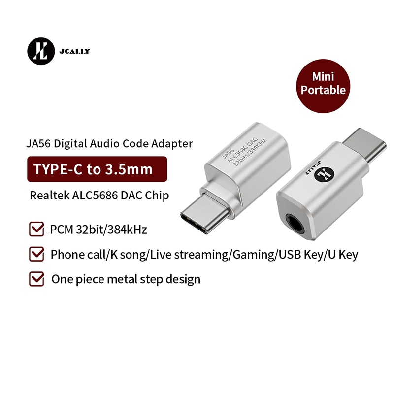 [NC] JCALLY JA56 Bộ giải mã với Chip Dac Realtek AL5686 | Cáp chuyển đổi âm thanh | Dongle Dac Amp | Hàng chính hãng