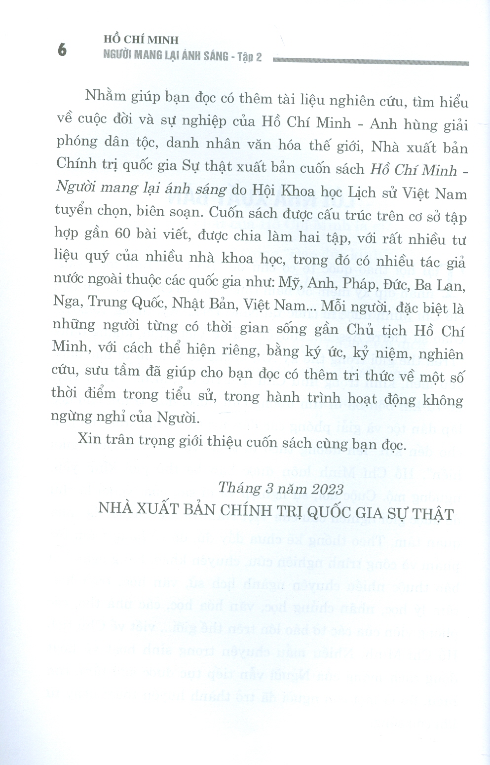 Hồ Chí Minh – Người Mang Lại Ánh Sáng - Tập 2