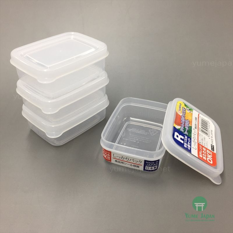 Combo 02 Set hộp nhựa Nakaya 100ml bảo quản thức ăn trong rủ lạnh, có nắp mềm - Nội địa Nhât (04 hộp/Set)