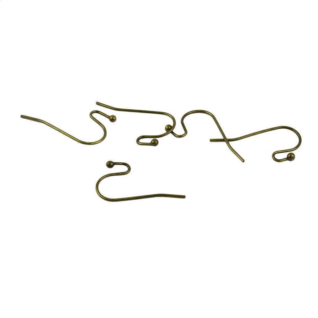 200x Brass French Wire Dot Ball Earring Hook Dangle DIY Making Bronze&amp;Copper