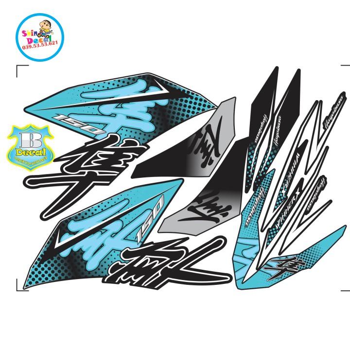 Tem rời winner X hayabusa dán xe đen