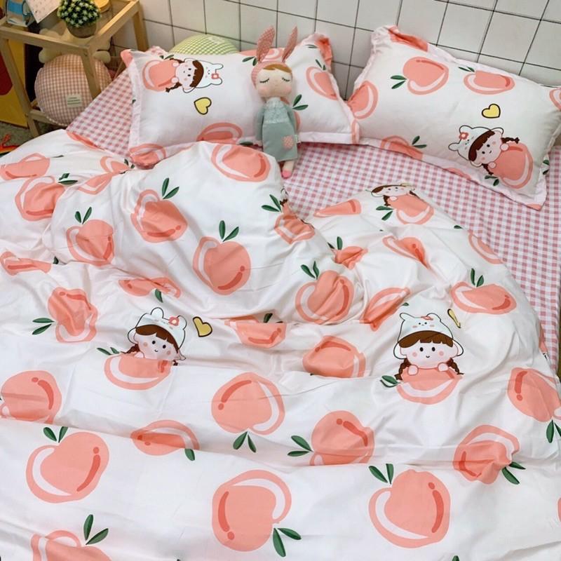 Set Cotton Poly Hàng Nhập khẩu 4 Món Dâu Tây