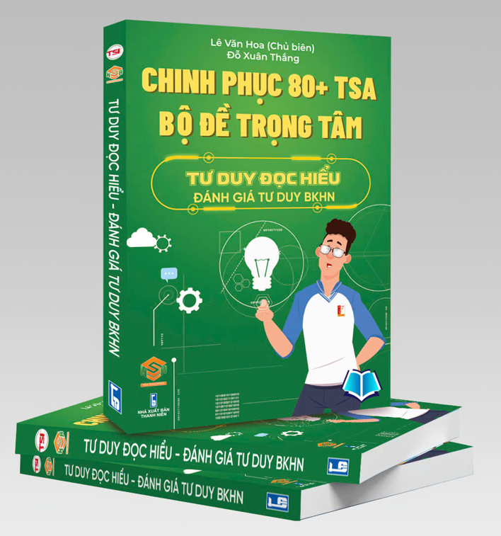 Combo 3 sách Bộ đề trọng tâm chinh phục 80+ TSA, Đánh giá tư duy Đại học Bách khoa Hà Nội