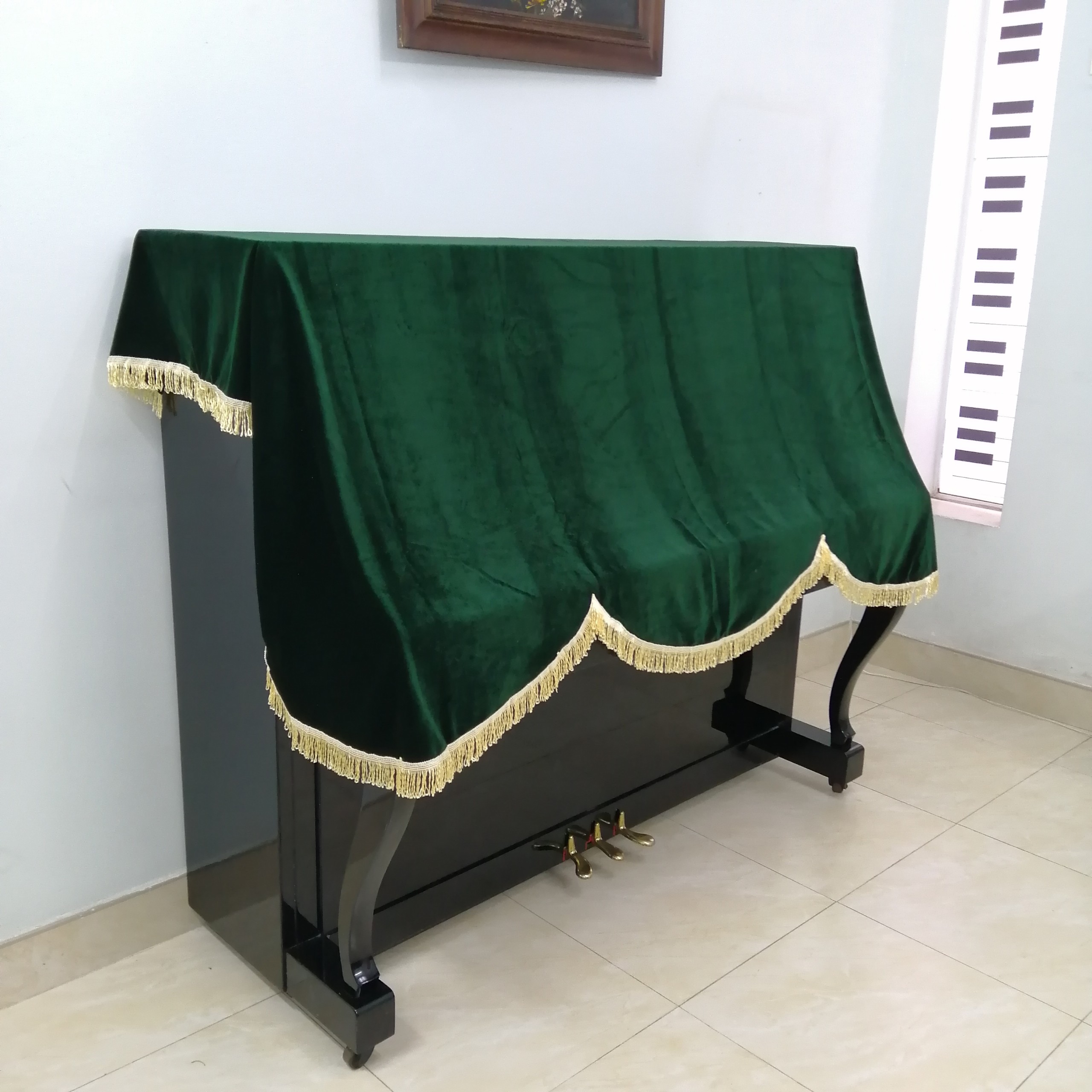 Khăn Phủ Đàn Piano cơ nhung kích thước 135cm x 2m