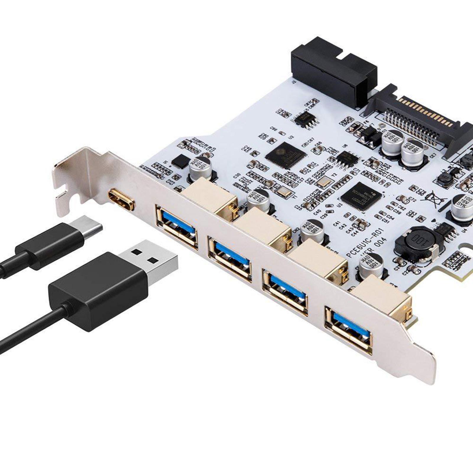 PCIe to USB 3.2 Card  Converter Card 19Pin -E