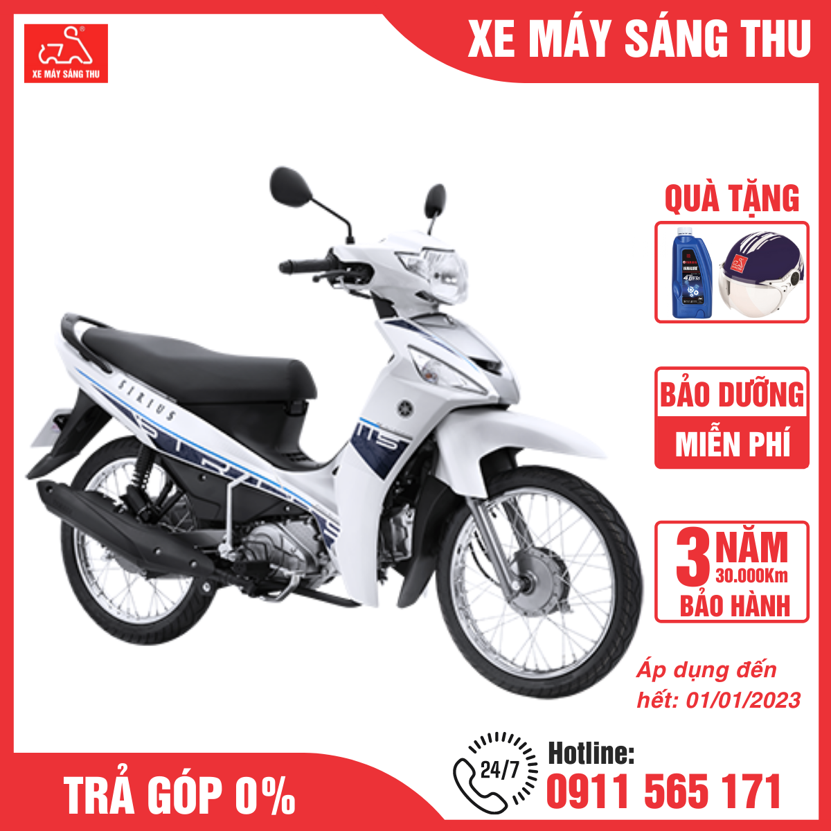 Xe Máy Sirius FI Phiên Bản Phanh Cơ Màu Mới