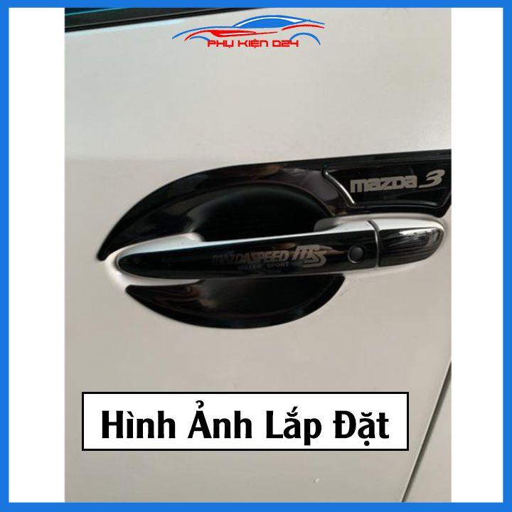 Ốp tay hõm vân cacbon/mạ crom/titan Mazda 3 2015-2016-2017-2018-2019 sáng bóng chống trầy bảo vệ cửa xe ô tô