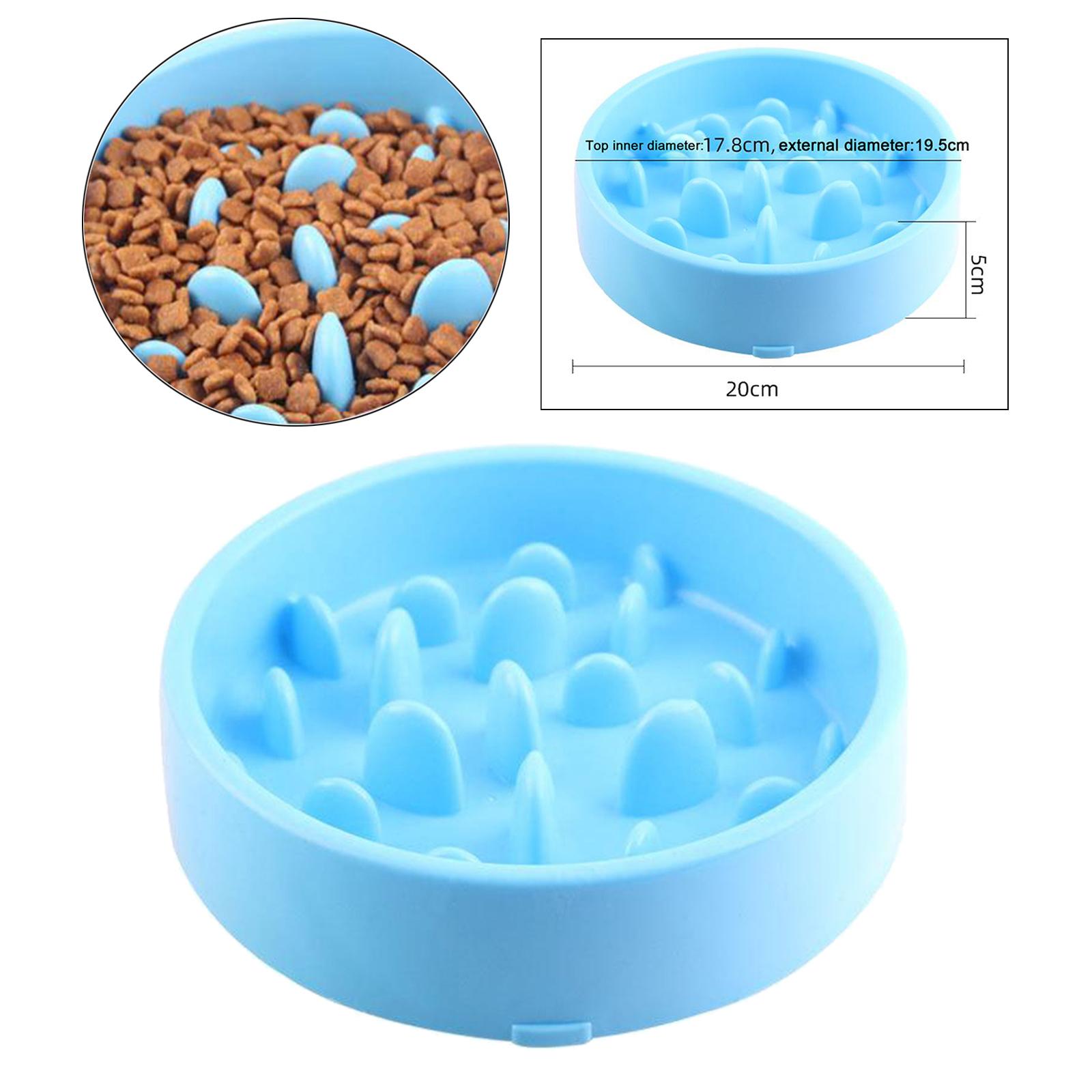 Slow Feeder Dog Bowl Pet Feeder Interactive Bloat Stop Dog Eating Dish Blue