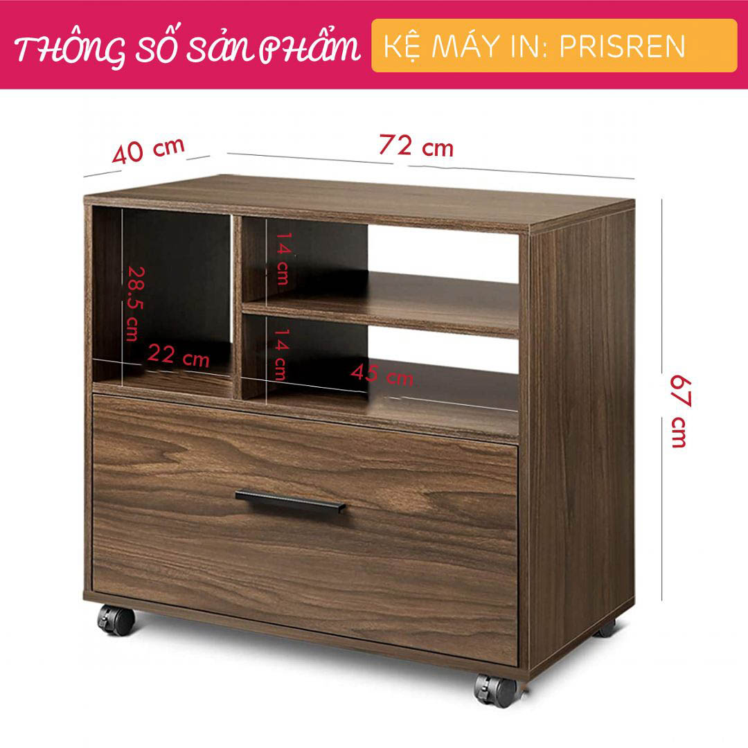 Kệ để máy in gỗ hiện đại SMLIFE Prisren