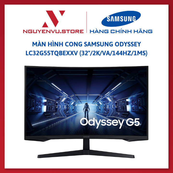 Màn Hình Cong Samsung Odyssey LC32G55TQBEXXV (32&quot;/2K/VA/144Hz/1ms) - Hàng Chính Hãng