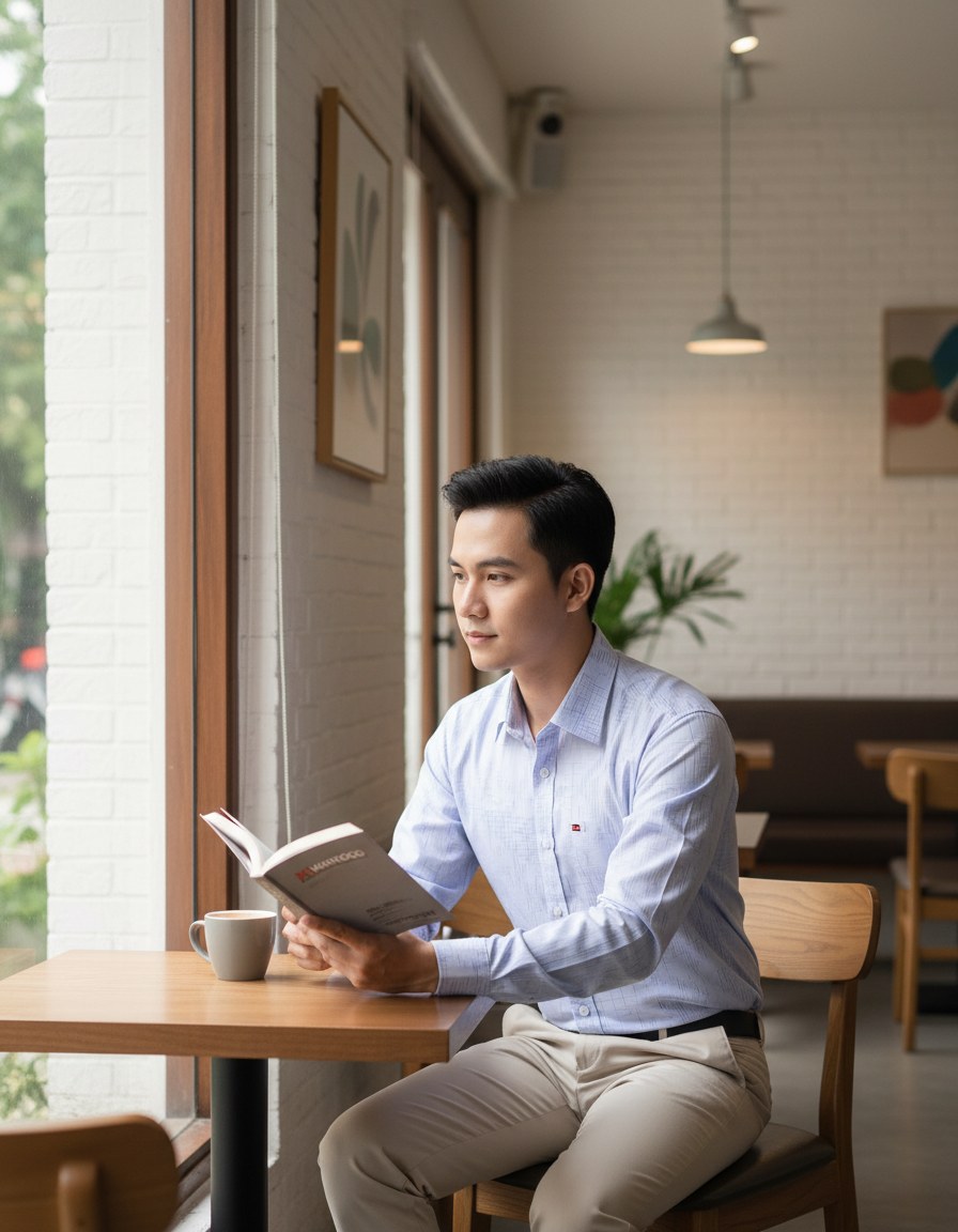 Áo sơ mi tay dài Khatoco VẢI TRE