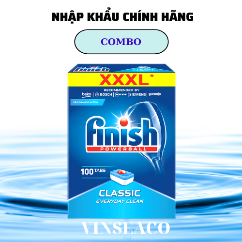 viên rửa chén finish classic hộp 100 viên