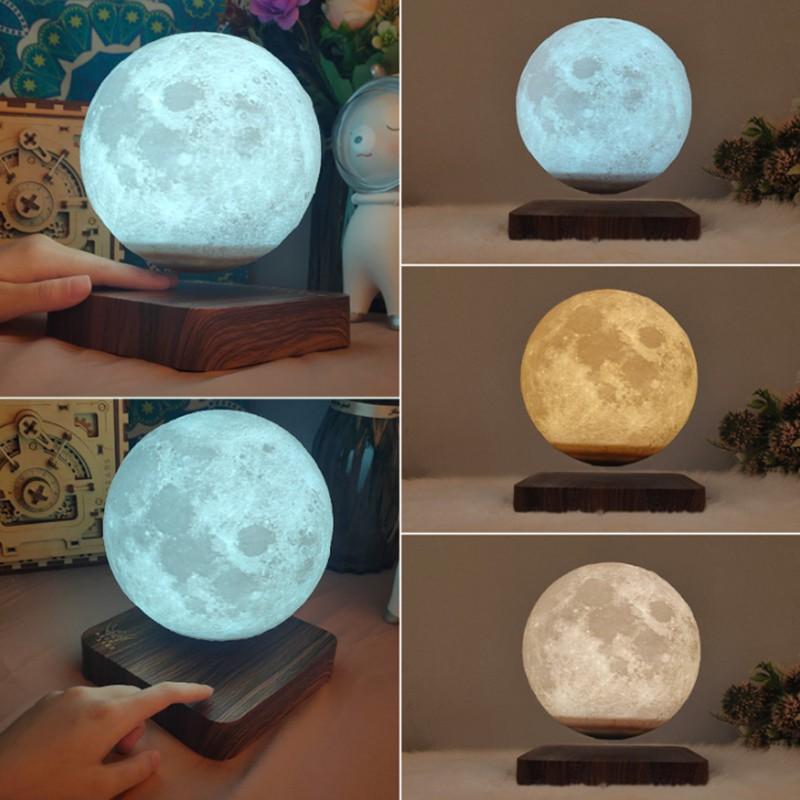 Đèn ngủ mặt trăng lơ lửng LED cảm ứng in 3D cao cấp - Quả Cầu Mặt Trăng Bay Magnetic Levitation 3D Printing Moon Light