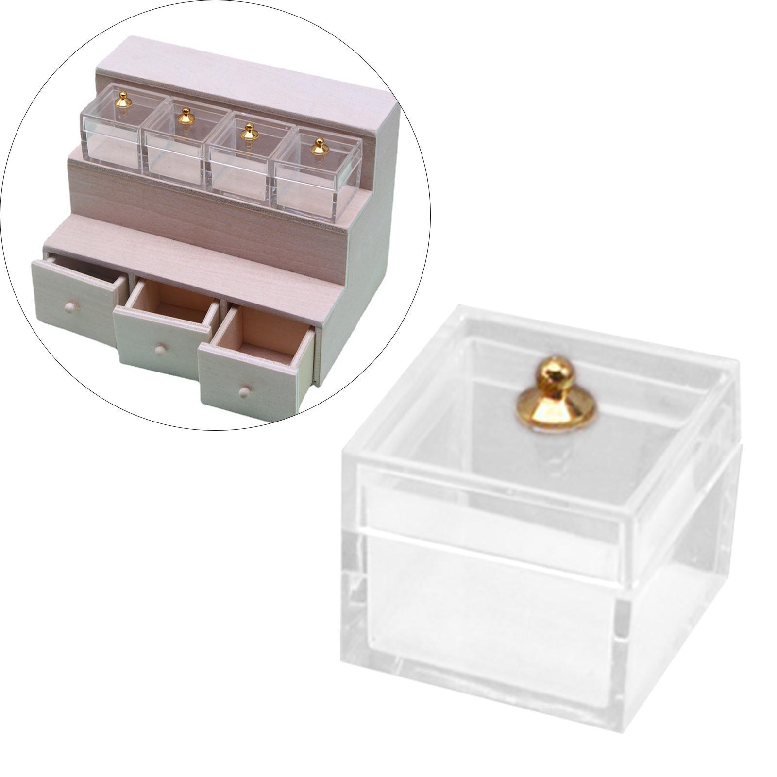 1/12 Doll House Miniature Statue Decoration Jewelry Box Dollhouse DIY Craft Decoration Accessories Miniature Doll Display Case for Handcraft