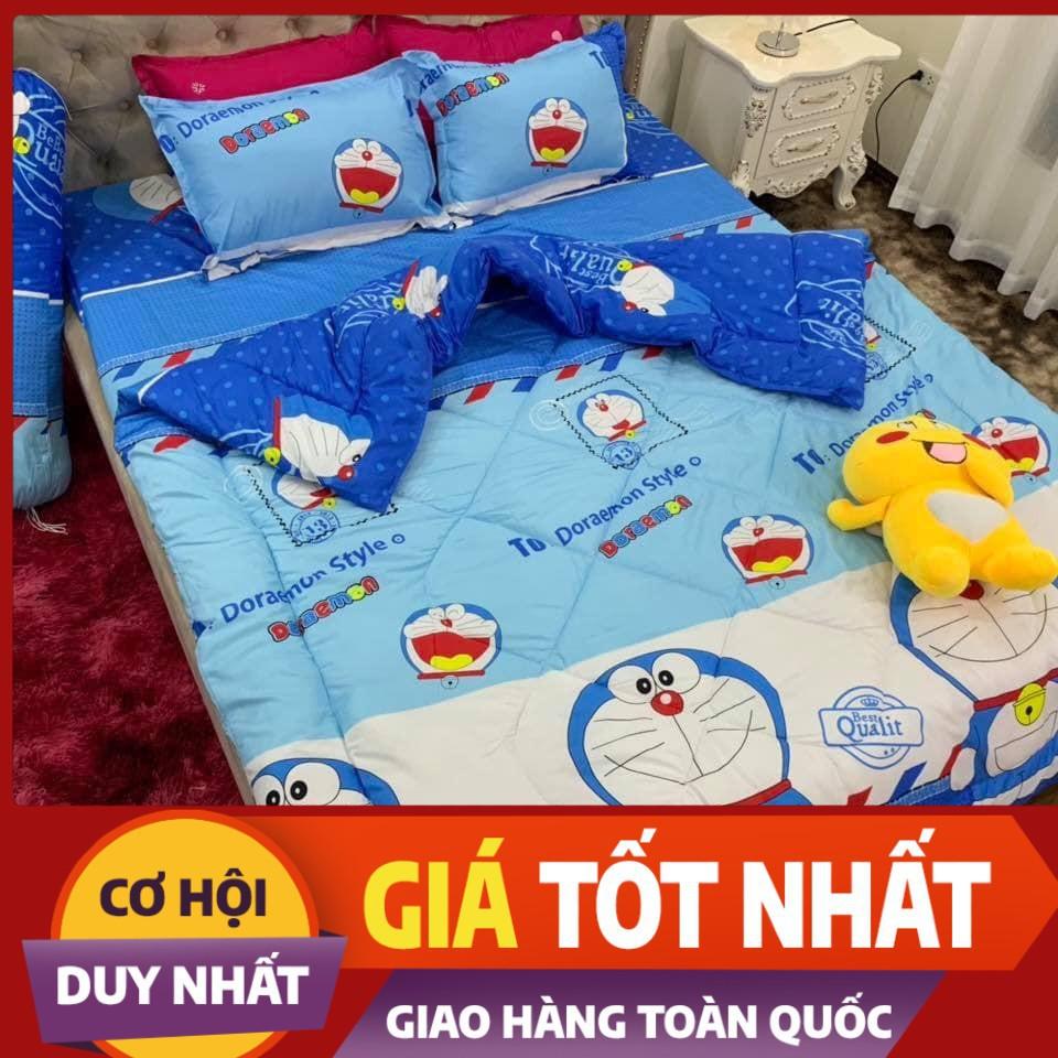 VỎ GỐI ÔM POLY COTTON  MẪU DOREMON TEM THƯ