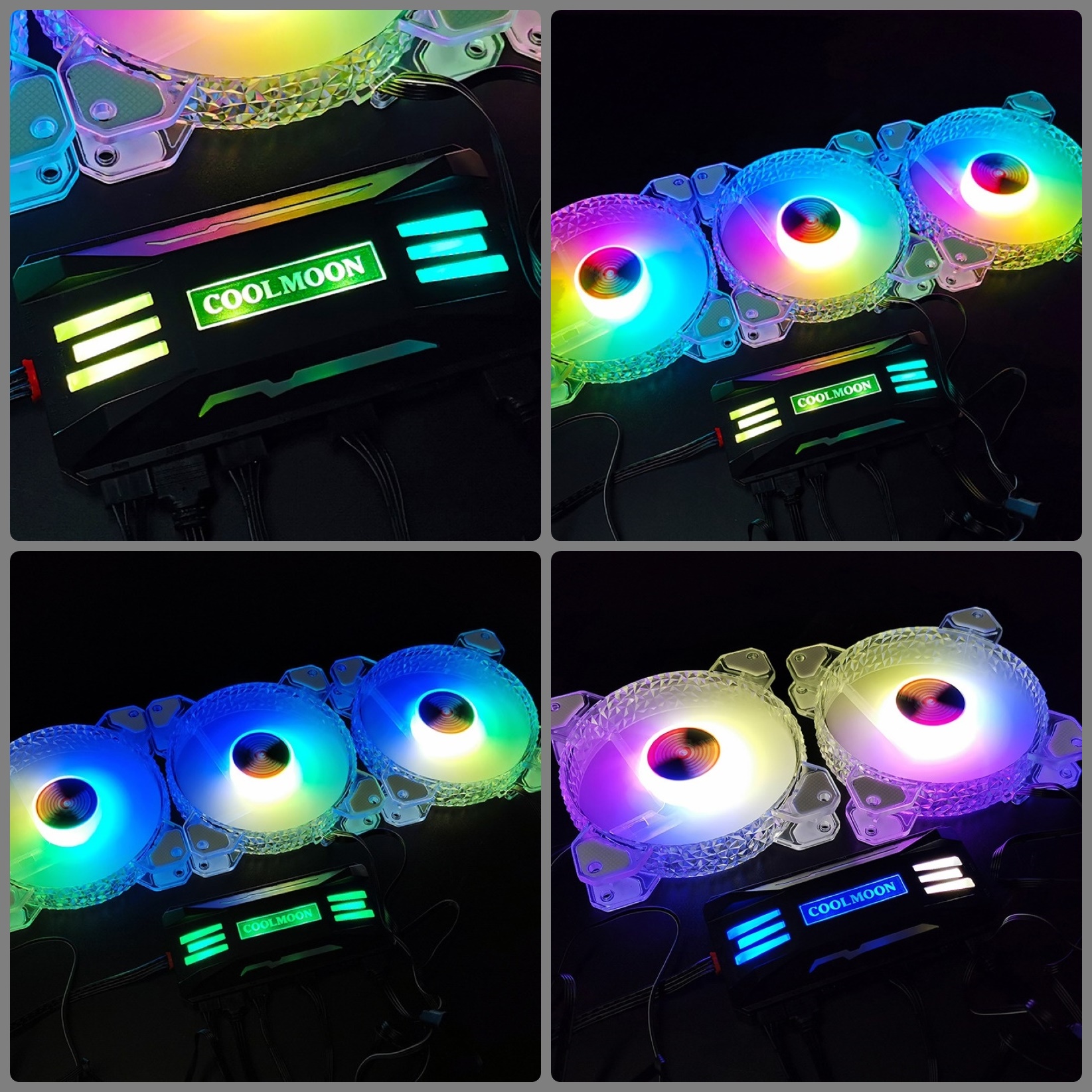 HUB Aura Sync P-ARGB V2.0 Coolmoon cho Fan Led RGB và đèn Led RGB đồng bộ Mainboard máy tính - hàng nhập khẩu