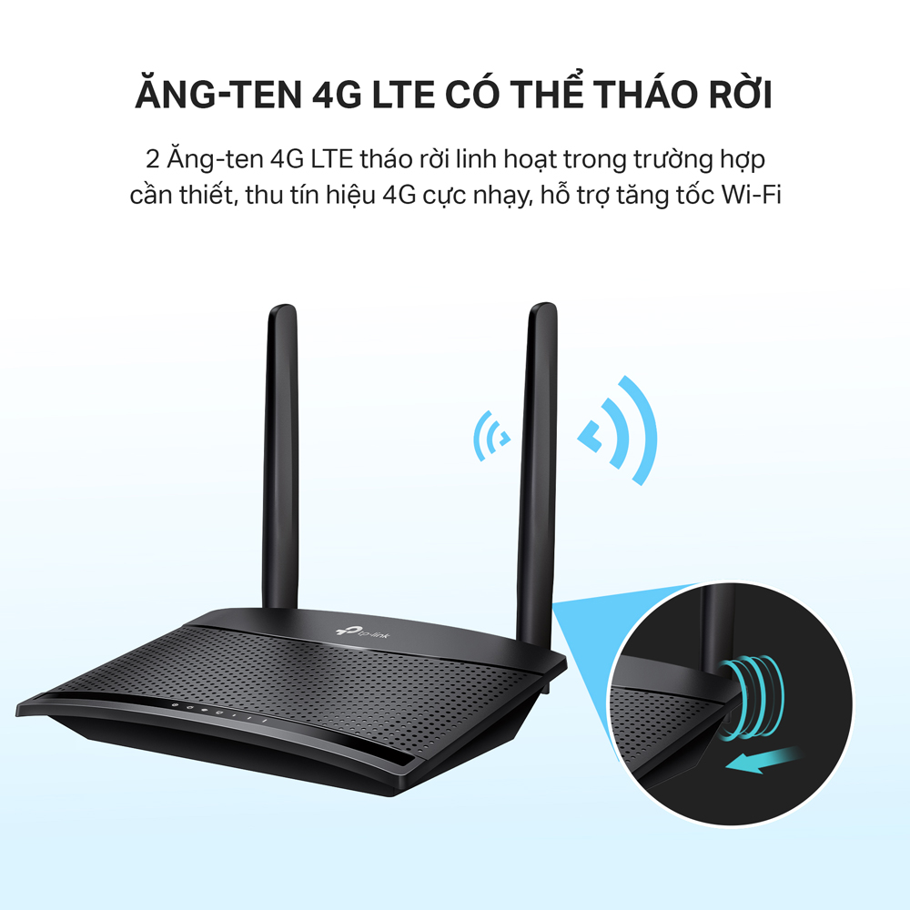 Tp-Link MR100 | Router Wi-Fi 4G LTE Chuẩn N Tốc Độ 300 Mbps | Hàng Chính Hãng
