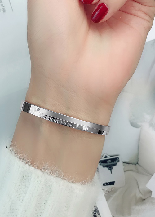 Vòng tay inox ENDLESS LOVE Hàn Quốc thời trang, phong cách và sang trọng VT193 - Màu bạc