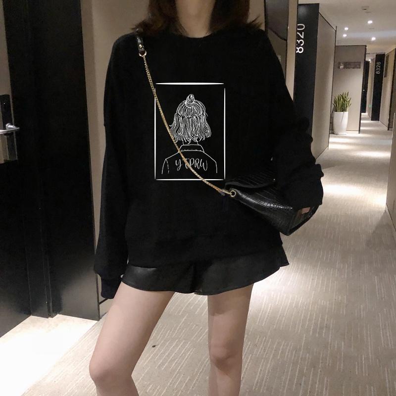 Áo Hoodie Cotton Tay Dài Dáng Rộng Thời Trang Mùa Thu Hàn Quốc Mới 2023