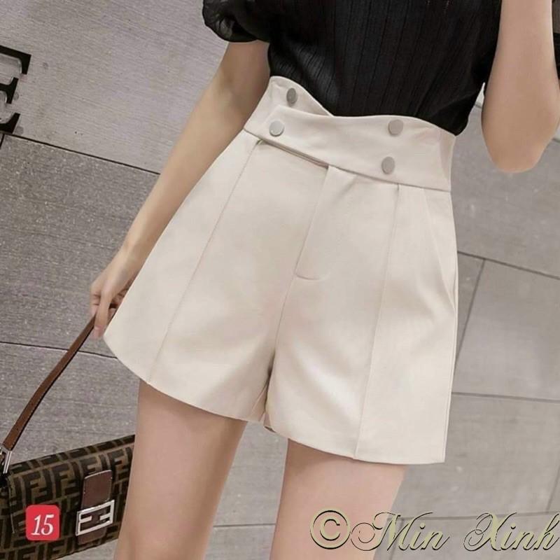 Quần short lưng cao 4 cúc cạp chéo