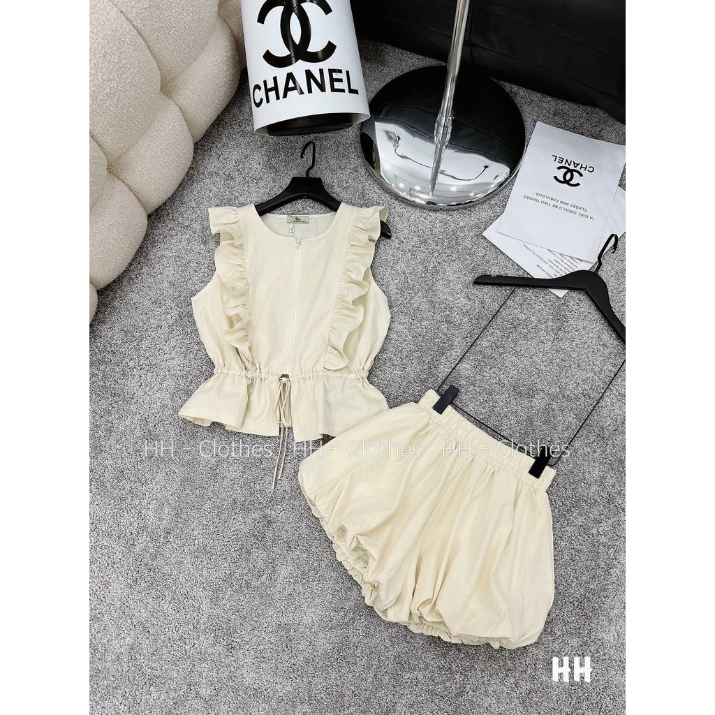 SET BỘ ĐI CHƠI, SET 2 MÓN ÁO THÔ VIỀN BÈO PHỐI QUẦN BÍ CỰC XINH IU