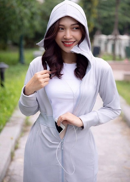 Áo chống nắng nữ liền thân, vải dày, dài , chống tia UV