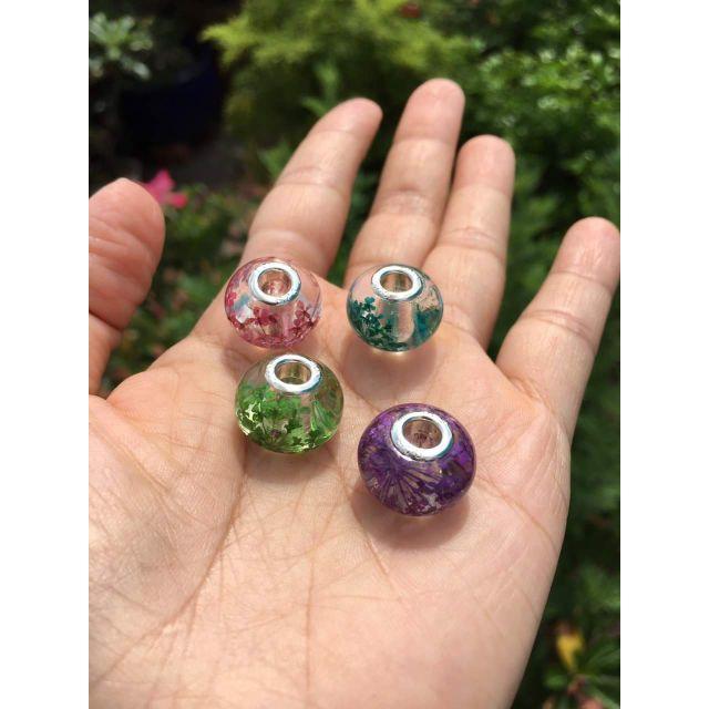 6 Chụp Hạt Charm Resin Màu Bạc 925 - Trường Thịnh Sài Gòn