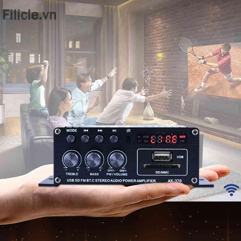 Bộ Khuếch Đại Âm Thanh Kỹ Thuật Số Bluetooth AK-370 HIFI Kênh 2.0 12V
