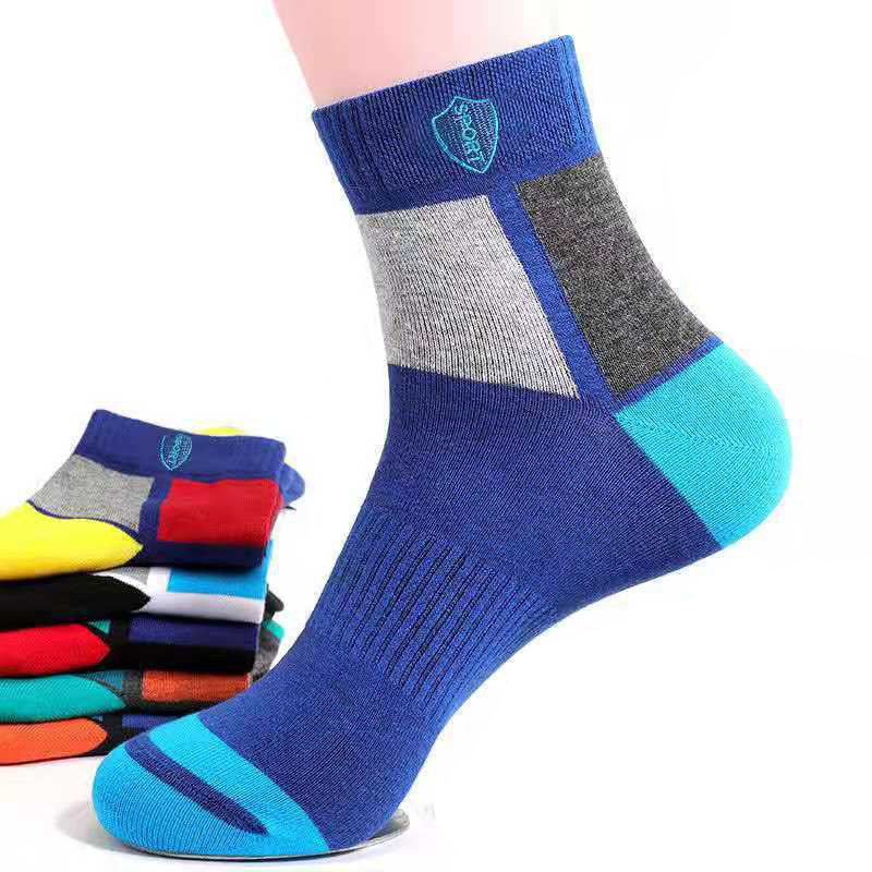 Combo 5 đôi tất cổ cao nam, vớ nam cotton cao cấp khử mùi thông hơi