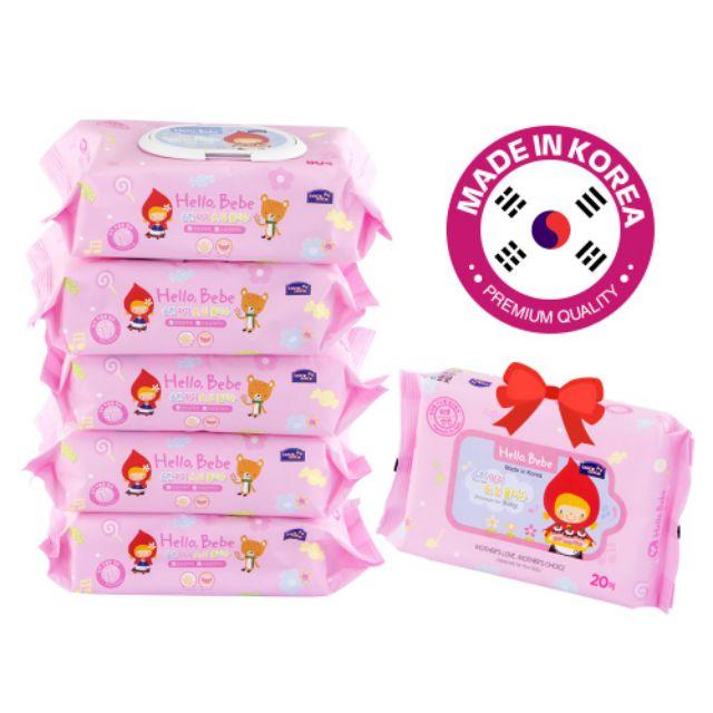 Combo 2 khăn giấy ướt Hello Bebe 80 miếng