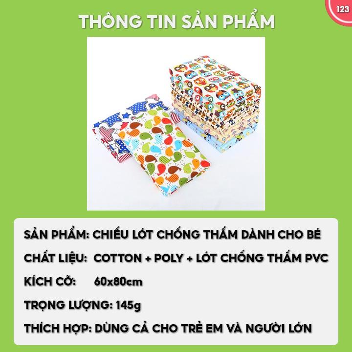 Chiếu Lót Chống Thấm Dành Cho Bé Sơ Sinh 3 Lớp Dễ Vệ Sinh Nhiều Màu 123