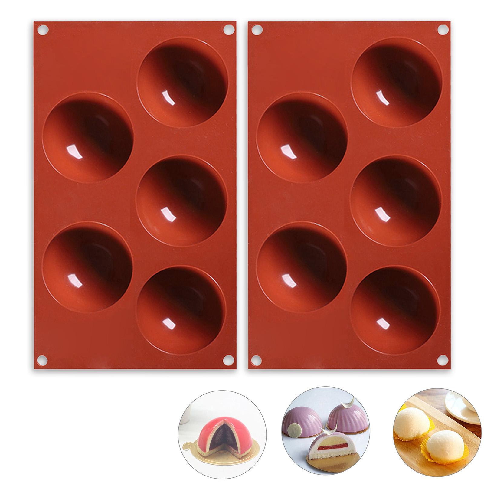 Khuôn nướng bánh hình tròn 5 lỗ bằng silicon chống dính không độc hại