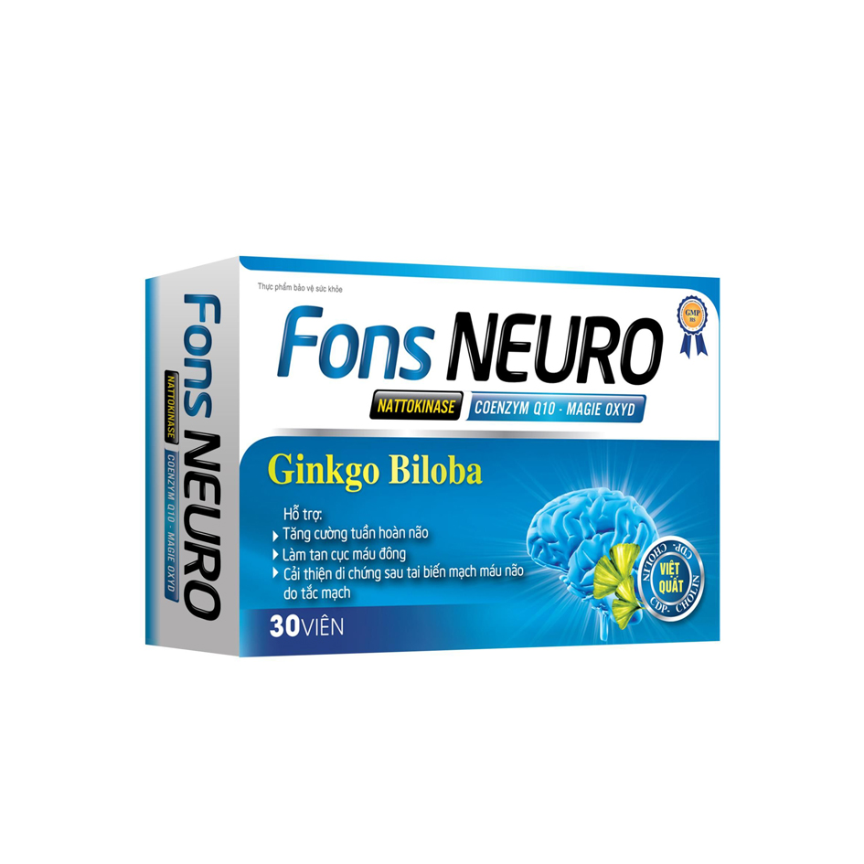 Viên uống bổ não Fons Neuro chứa Ginkgo biloba Hộp 30 viên