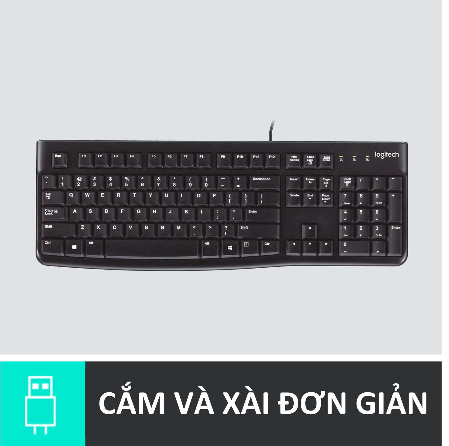 Bộ bàn phím và chuột máy tính có dây Logitech B100/ K120- Hàng chính hãng