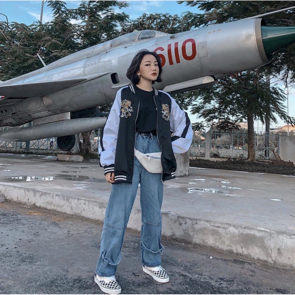 Áo Khoác Dù BOMBER THÊU RỒNG Unisex Hot