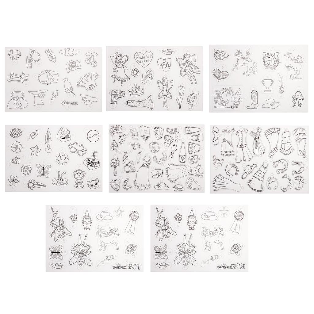 8 Tờ Nhiều Bạn Gái Dễ Dàng Tự Làm Máy In In Phun Rõ Ràng Thu Nhỏ Nhựa Co Lại Bộ Phim Co Giấy Tự Làm Móc Khóa,